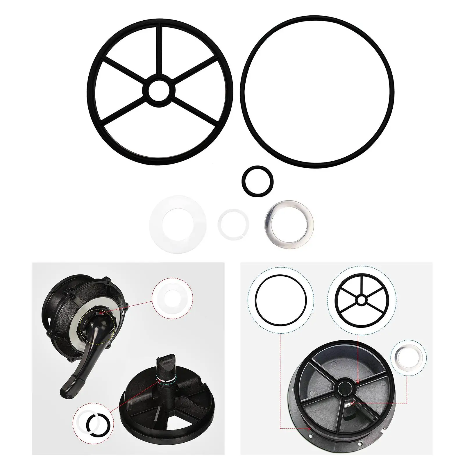 6x Diverter Spider Gasket Accessories Part Pools and SPA s Pool Filter  Rebuild Gasket Diverter Seal Ring for SP0710