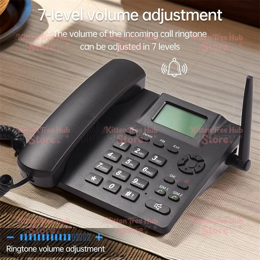 Fixed Wireless Landline Phone Desktop Telephone Support GSM 850/900/1800/1900MHZ Dual SIM Card 2G Cordless Phone with Antenna