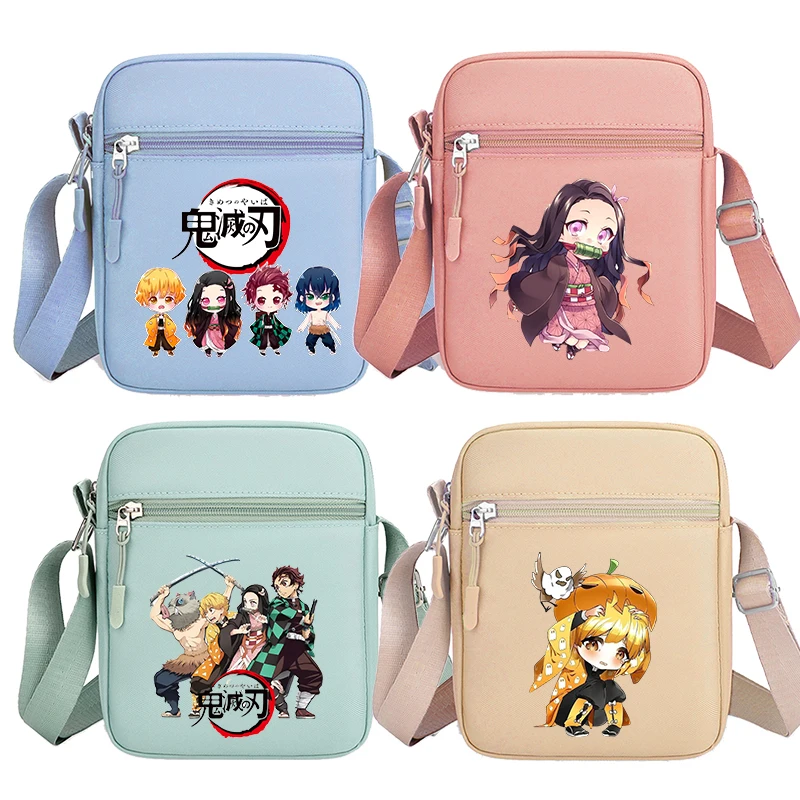 

Demon Slayer Kimetsu No Yaiba Shoulderbag Boys Cartoon Anime Figures Crossbody Bags Girl's Fashion Large Capacity Handbag Gifts