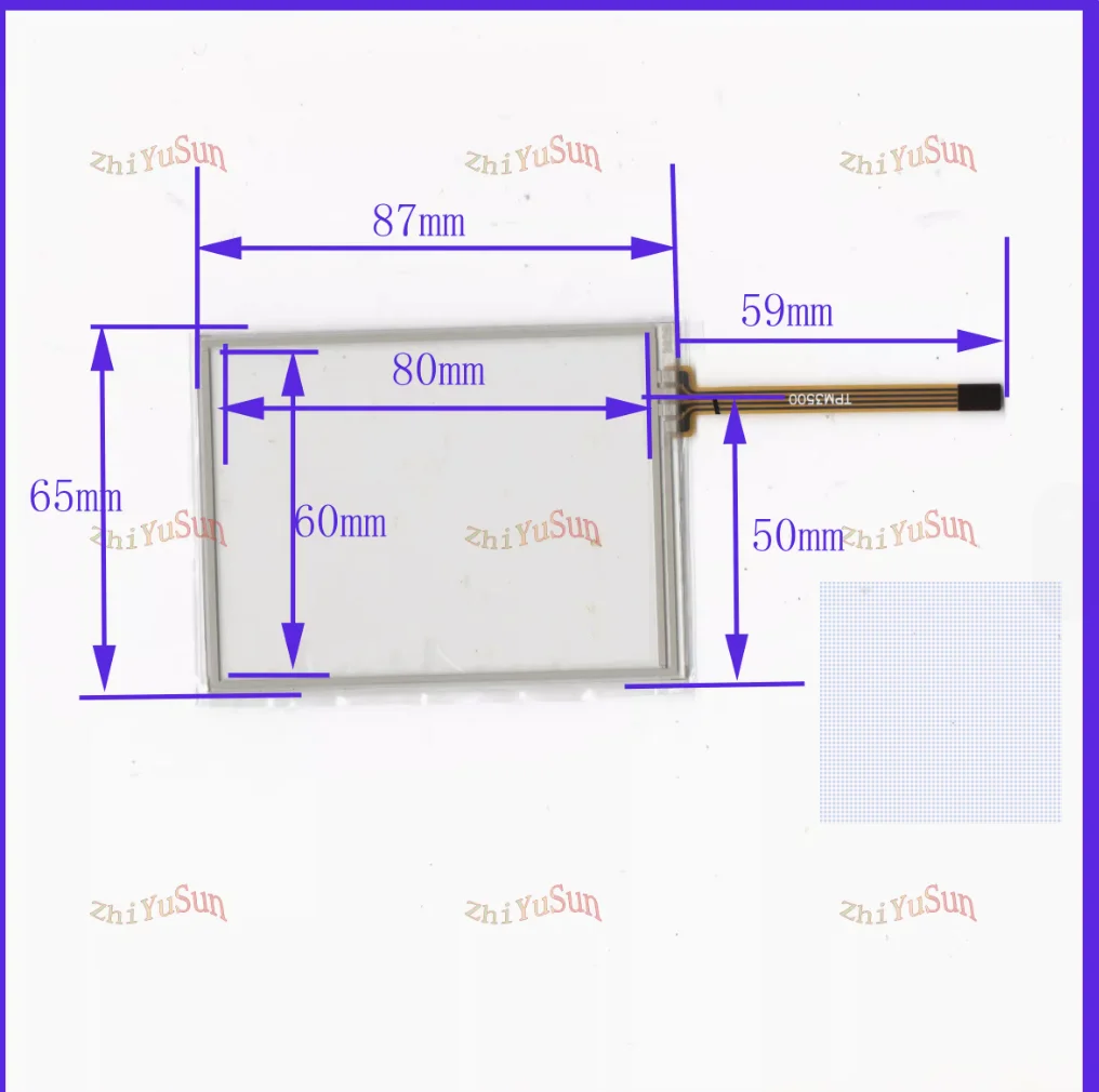 

3.8-inch 3835 car industrial control PDA universal touch handwriting external screen glass four wire resistor 87 * 65