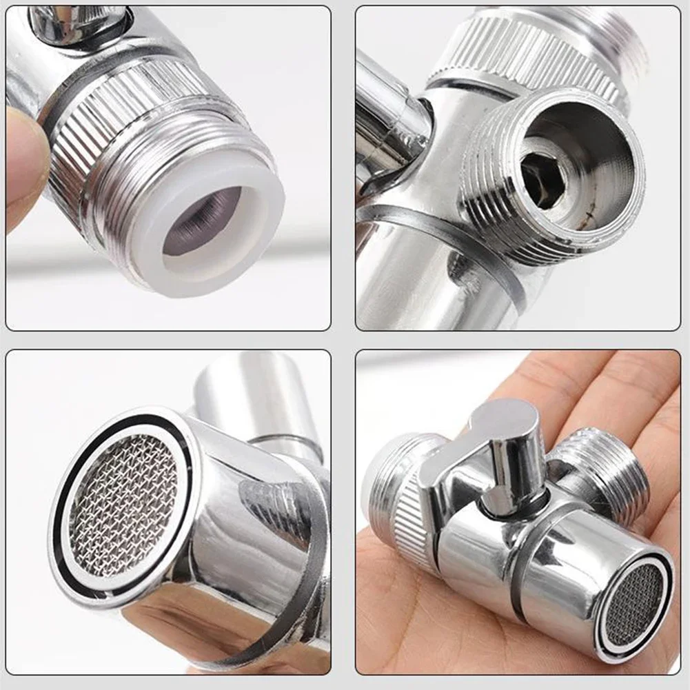 Switch Faucet Adapter Kitchen Sink Splitter Diverter Valve Water Tap Connector Three-way Valve Conversion Joint Kitchen Fixture