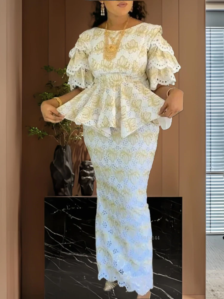 

2 Piece Sets African Dresses For Women Bodycon Lace Maxi Dress Elegant Wedding Gowns Ankara Africa Long Dress 2026 New Robes