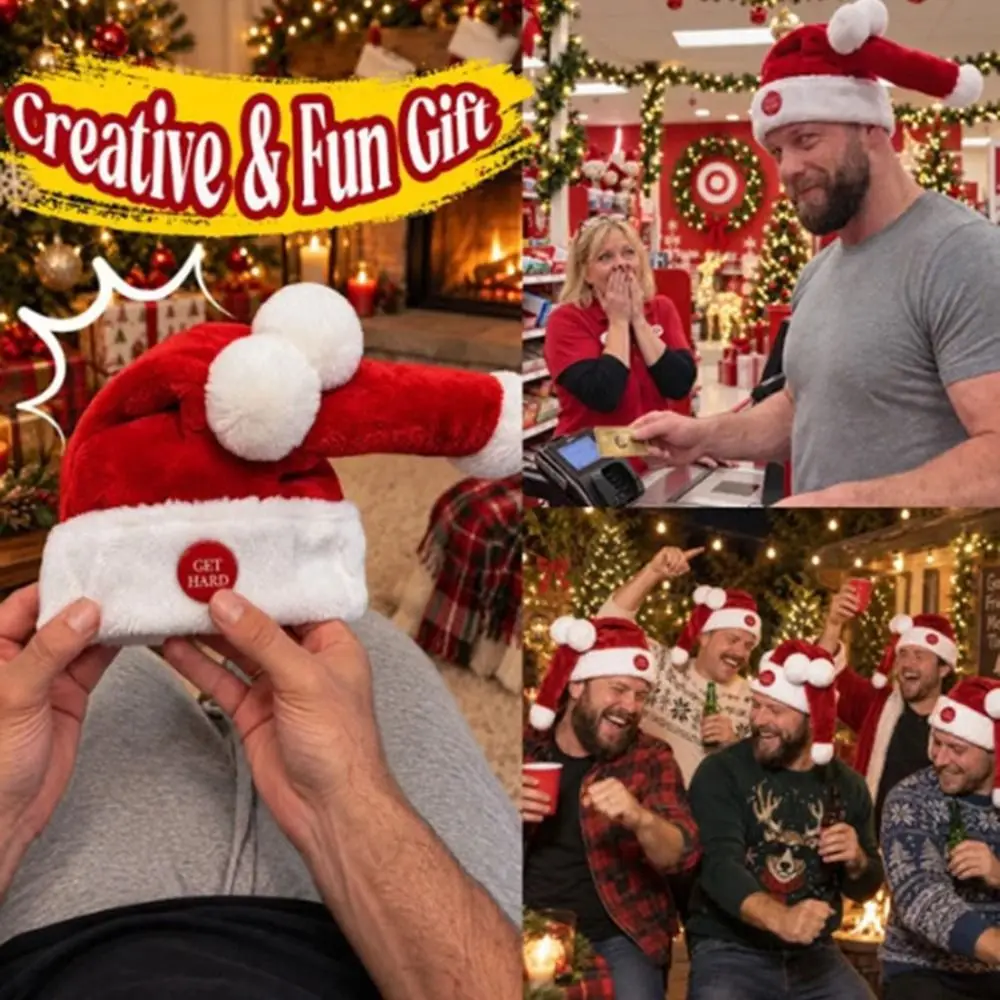 Music Playing Electric Swing Hat Christmas Decoration Plush Material Christmas Musical Toy Swing Automatically Interesting
