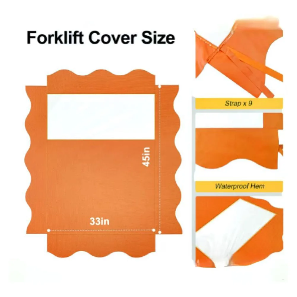 Transparent Top Cover For Forklift Forklift Cover Orange Forklift Top Cover Water-resistant Transparent PVC Window