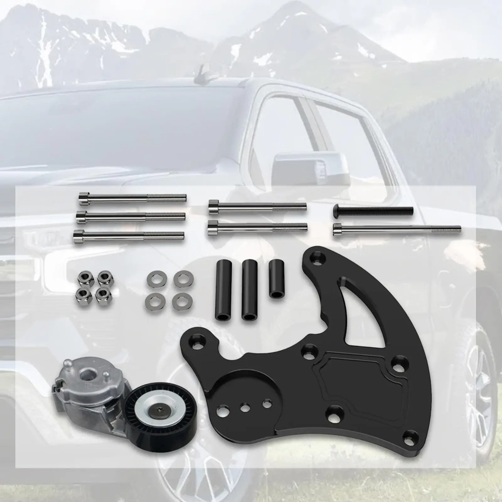 

LS R4 AC Compressor Bracket Spare Parts Professional Sturdy Aluminum Alloy AC Bracket Replace for Truck SUV Car Accessories