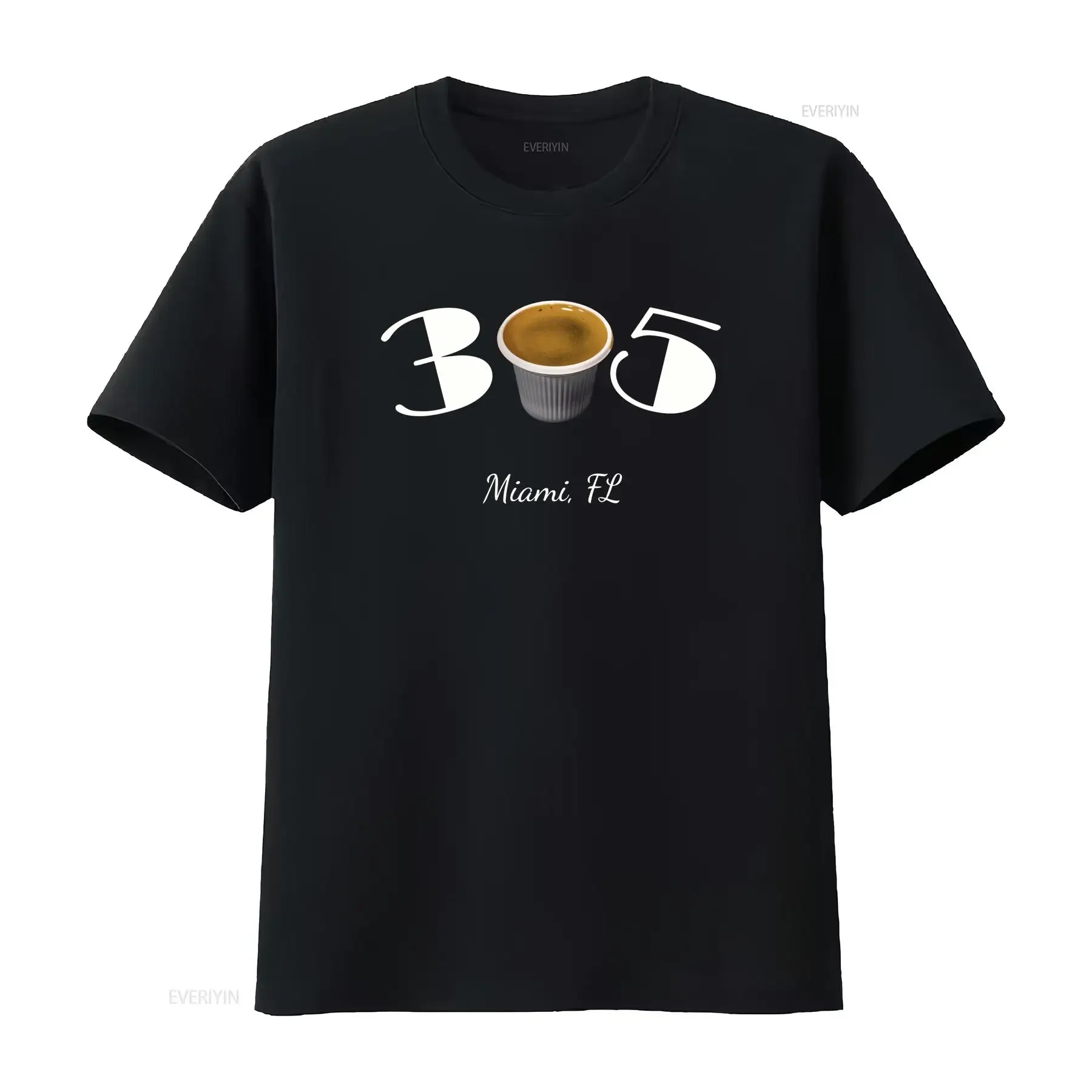 Miami 305 Cafecito T Shirt Espresso Cafe vintage Washed graphic Casual Versatile designer clothes Stretched fashion streetwear