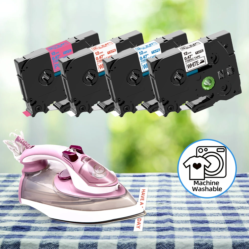 סרט בד תואם ל-Brother Ptouch TZe-FA231 TZe-FA3 סרט תוויות להדבקה באמצעות גיהוץ עבור PTD400 PTD210 PT1280 מכונת תוויות 3 מטר