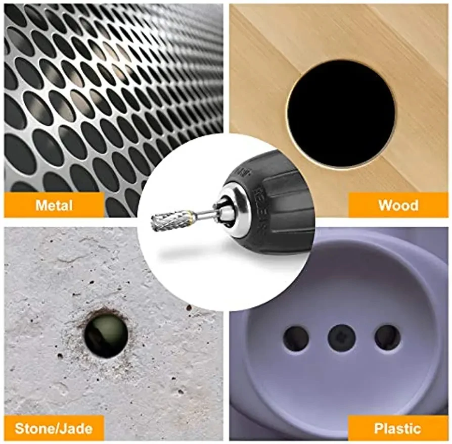 Tungstênio Carbide Milling Cutter, Rotary Ferramenta Burr, Double Diamond Cut Rotary Tools, moagem elétrica, Novo, 1/8 \