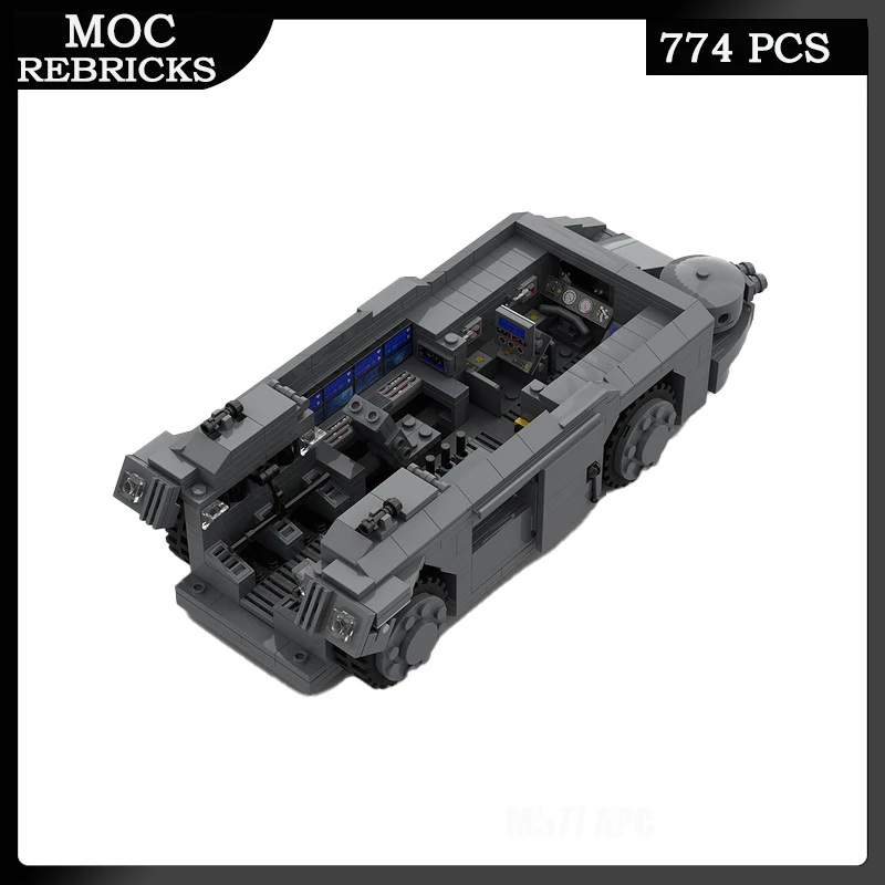 ภาพยนตร์ Series M577 APC หุ้มเกราะรถขนส่ง MOC Building Block WW II อาวุธทหารชุดอิฐของเล่นรถ DIY เด็กของขวัญ