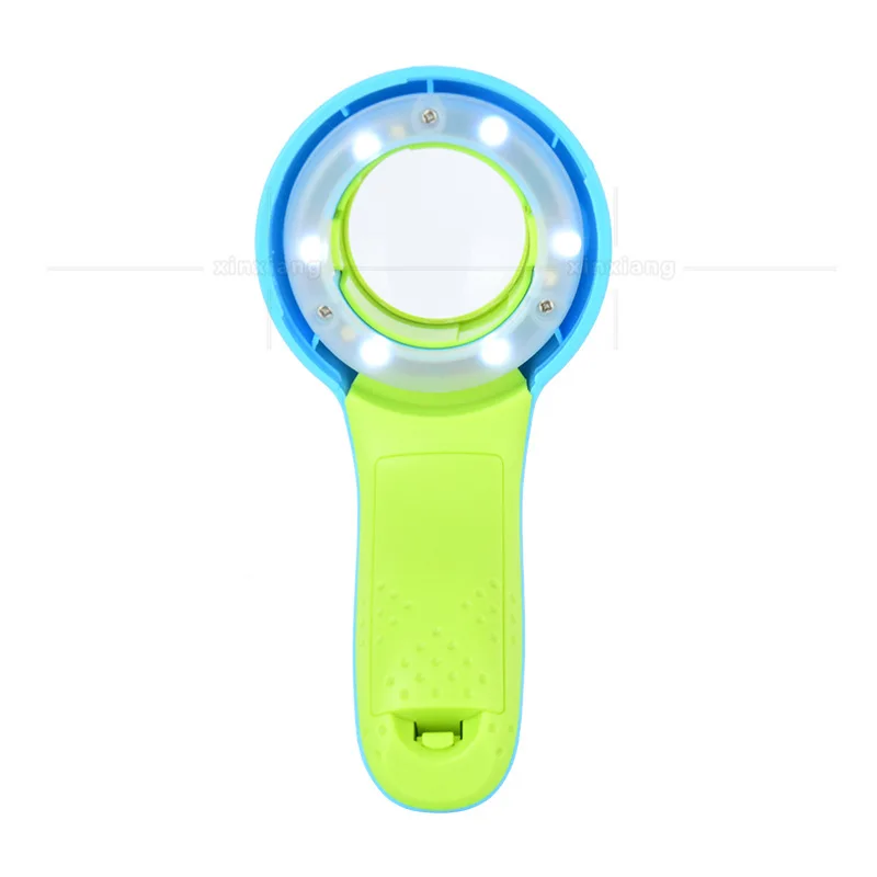 Hand-Held Barrel Type Child Student Animal Observer with Scale Measurement Insect Cold and Warm Light 8X Toy Magnifying Glass