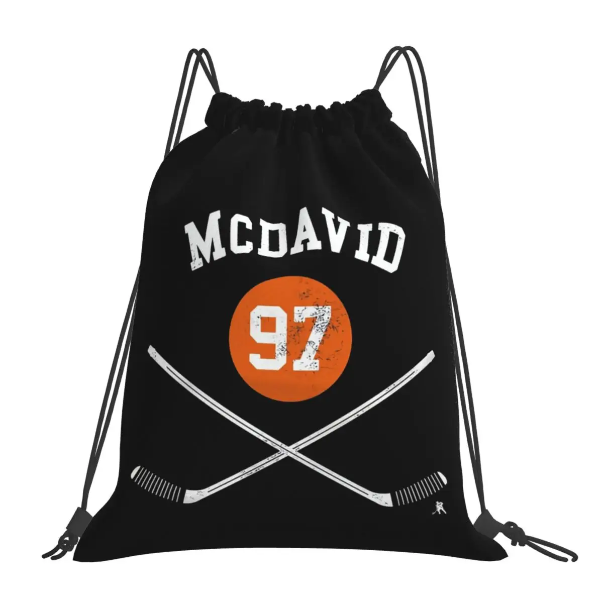 Connor McDavid 97 For Edmonton Oilers Fans Backpacks Casual Portable Drawstring Bags Storage Bag Book Bags For Man Woman Student