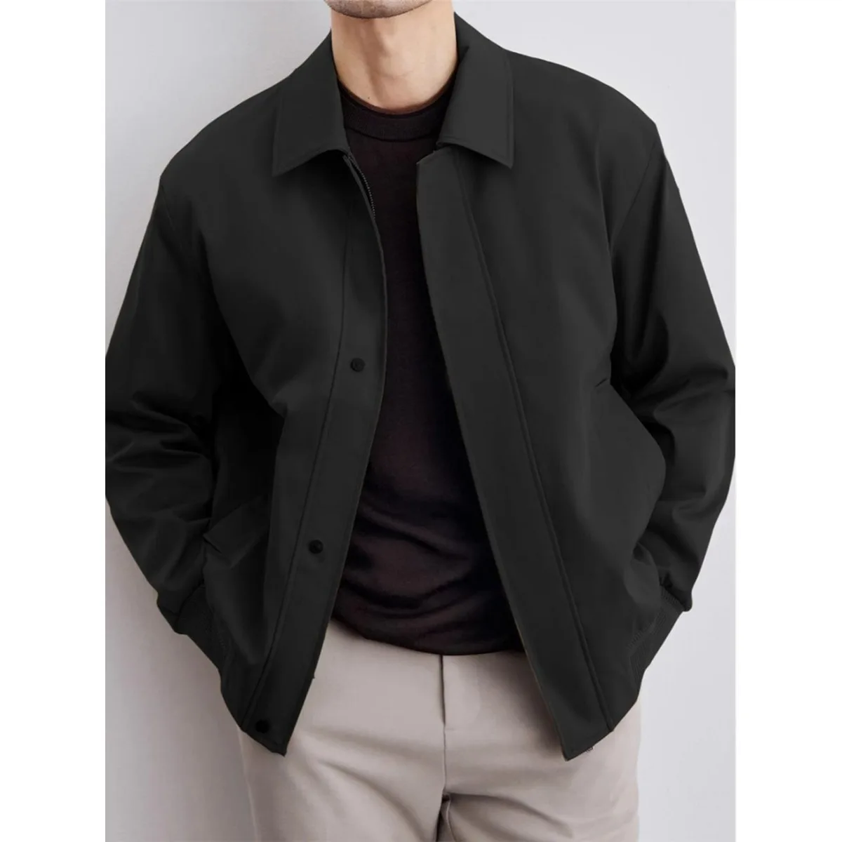 Loose Casual Men's Jacket Flip Collar Three-Proof American Style Workwear Outerwear Polyester Fiber Oxford Cloth Outdoor