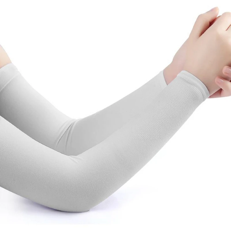 1 Pair Summer Finger Sleeve Ice Cool Wearing High Elastic Elbow Spring Outdoor Riding Fingerless Fishing Ice Silk Sleeve image 4