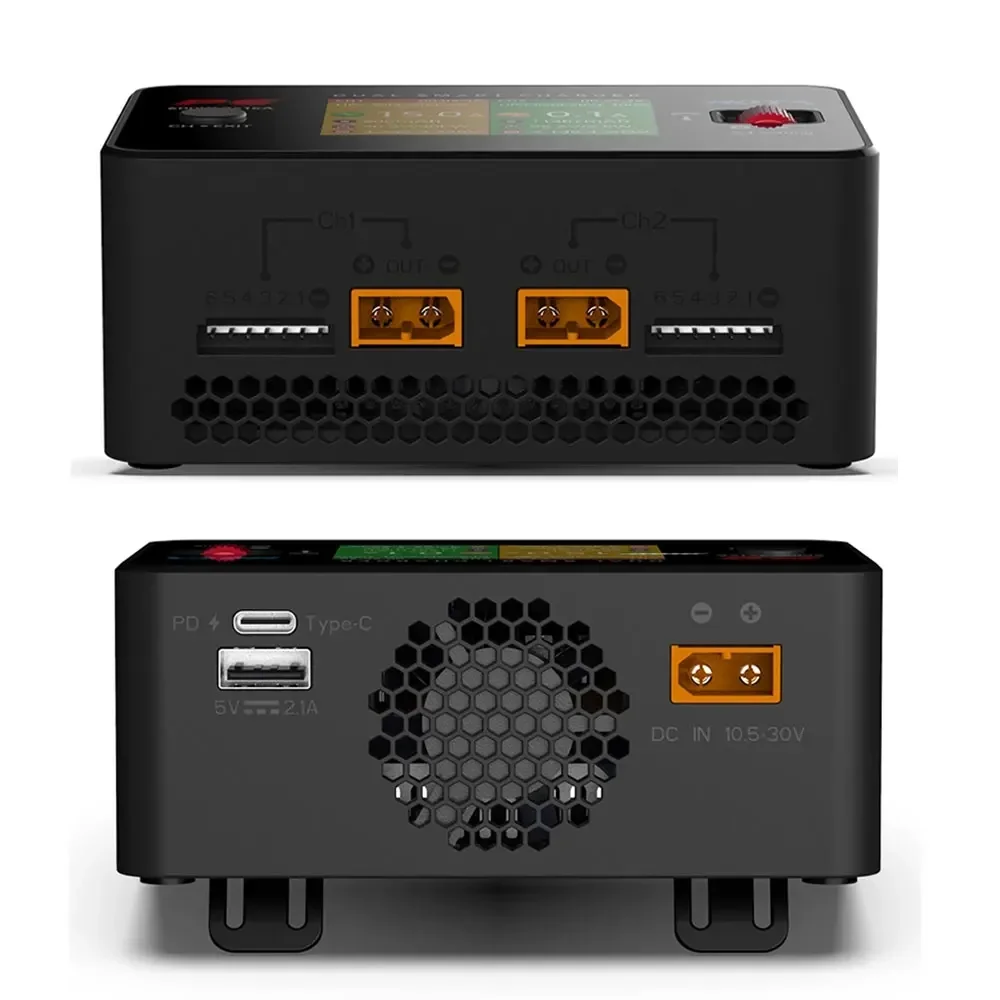 SkyCityFPV HOTA P6 T240 AC240W DC 600W 15AX2 DC cargador inteligente de doble canal carga de servicio móvil Lipo 1 ~ 6S batería LiIon NiMH