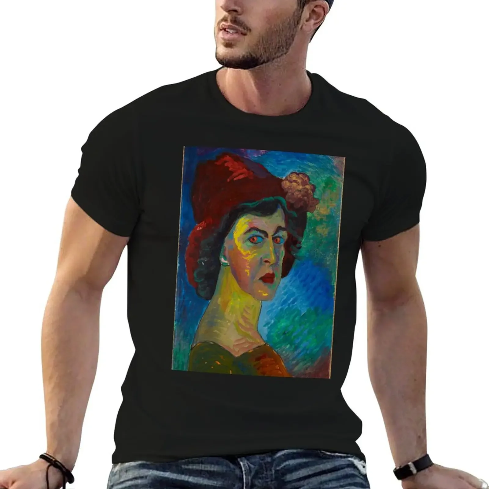 Self-portrait I by Marianne von Werefkin, 1910 T-Shirt boys whites vintage clothes plain black t shirts men