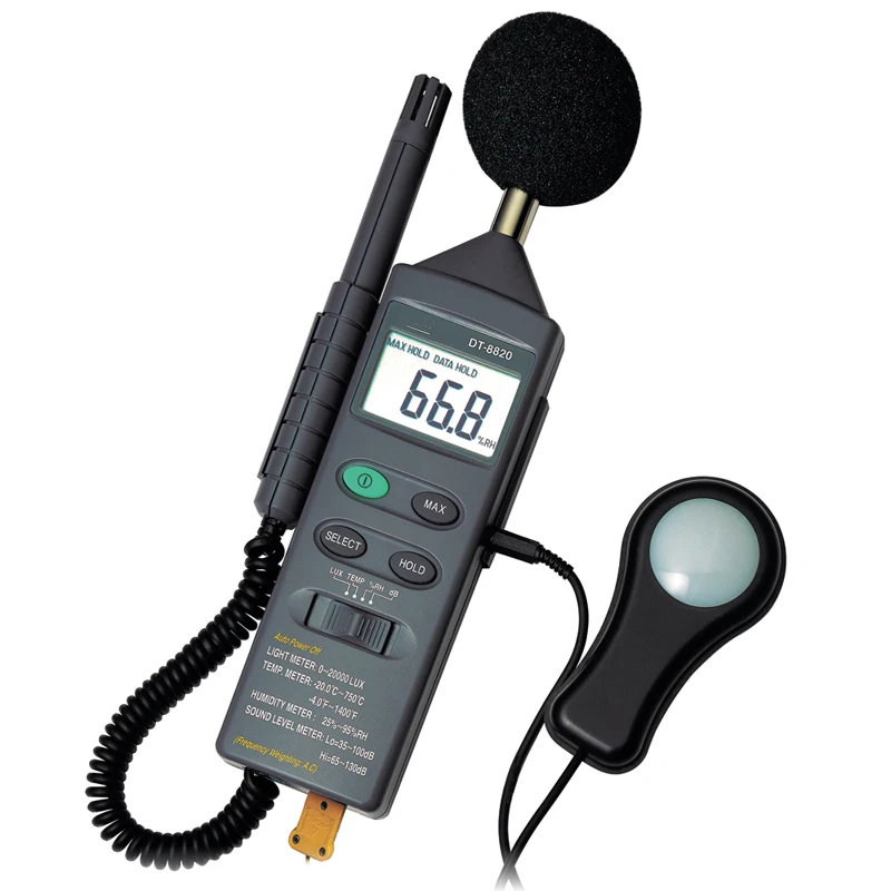 DT-8820 4in1 Multifunction Environment Meter lux  Illuminometer Thermometer Hygrometer Sound Level Noise Meter