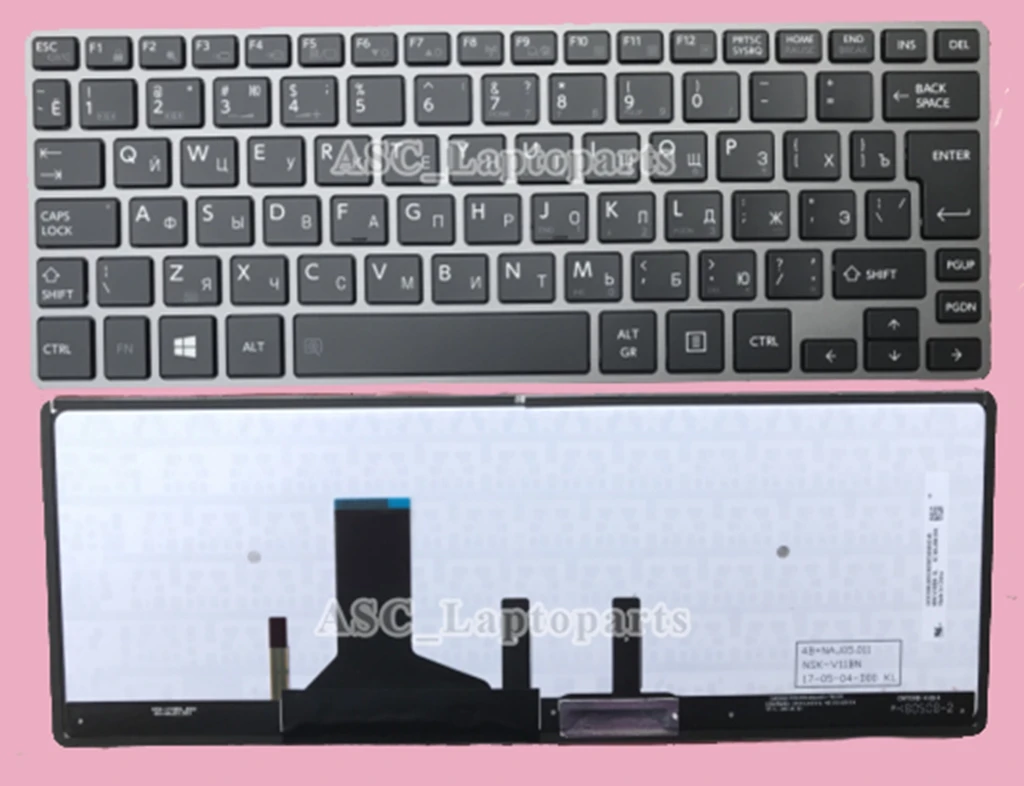 Novo teclado ru russo e americano para toshiba portege Z30-A Z30-C Z30T-B Z30-B1320 R30-B moldura prateada preta, com retroiluminação, sem ponto