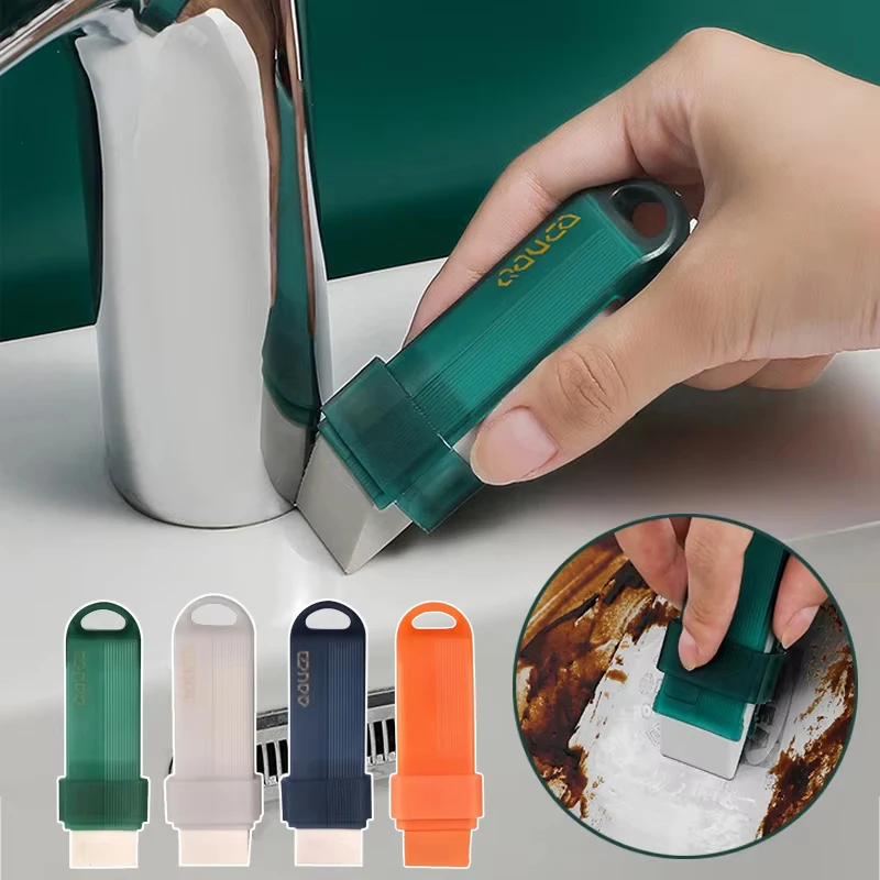 Borrador de cal para cocina, cepillo reutilizable para fregadero de baño, herramienta de limpieza de grifos, borrador quitamanchas de acero inoxidable