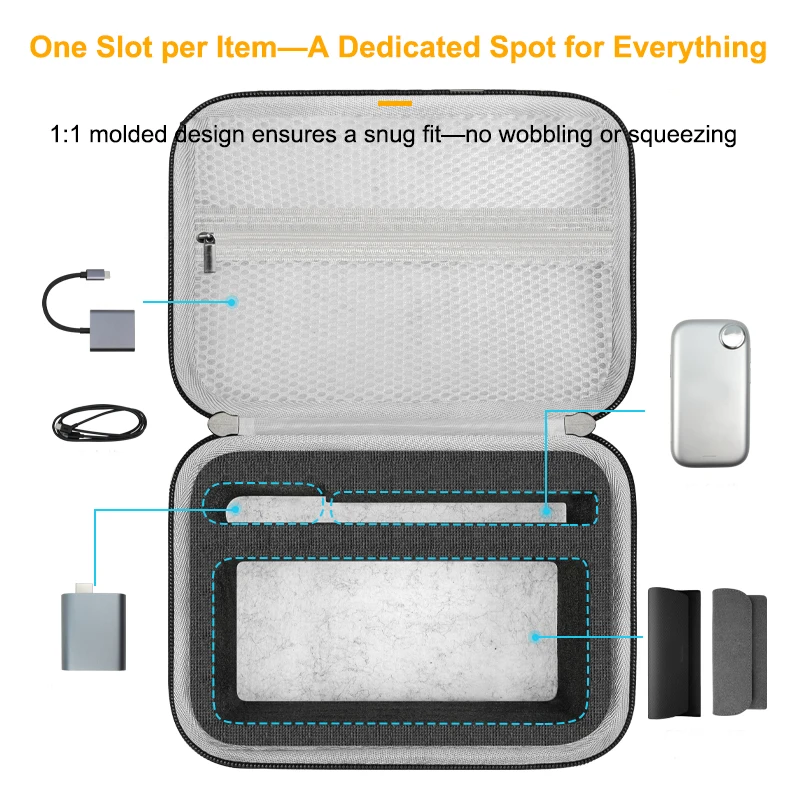 Hartschalen-Etui für RayNeo AR-Brillen Passend für Air2/Air2s/Air3s/Air4 Pro/V4/GT Max mit Adapter und Kabel Tragbare Tasche – Detail 8