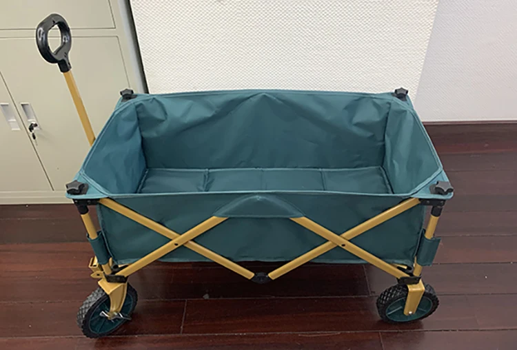 OEM 4 Wheel Outdoor Camping Wagon Foldable  Wagon Folding Utility Beach Sport Wagon Collapsible Cart