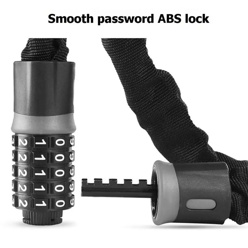 Y67A-Chain 5-Digit Combination Bike Lock For Mountain Bikes E-Bikes And Bicycles