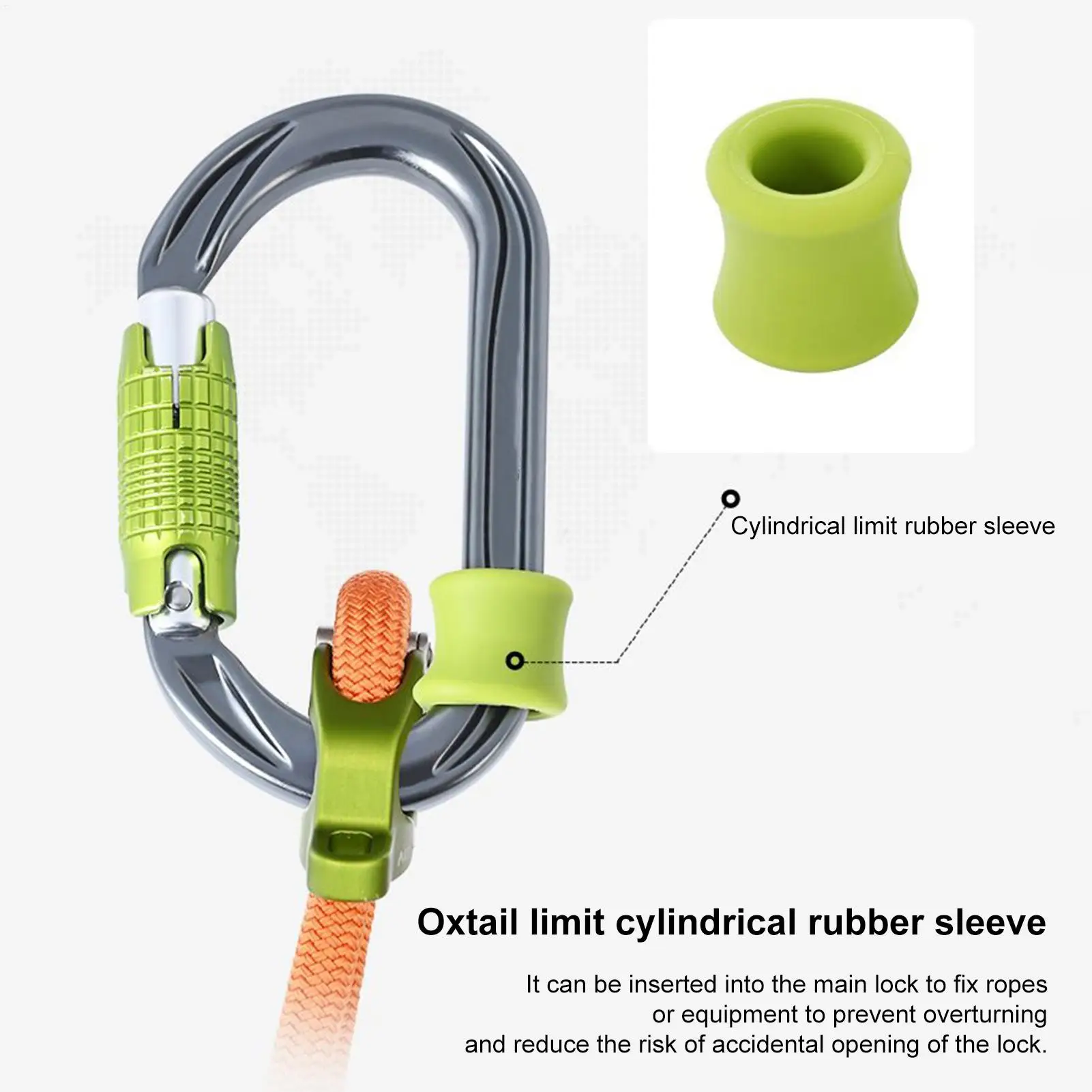 

Climbing Carabiner Ropes Locking Rings Silicone Heavy Duty Safety Climbing Positioning Rings Locking Tools For Rappelling
