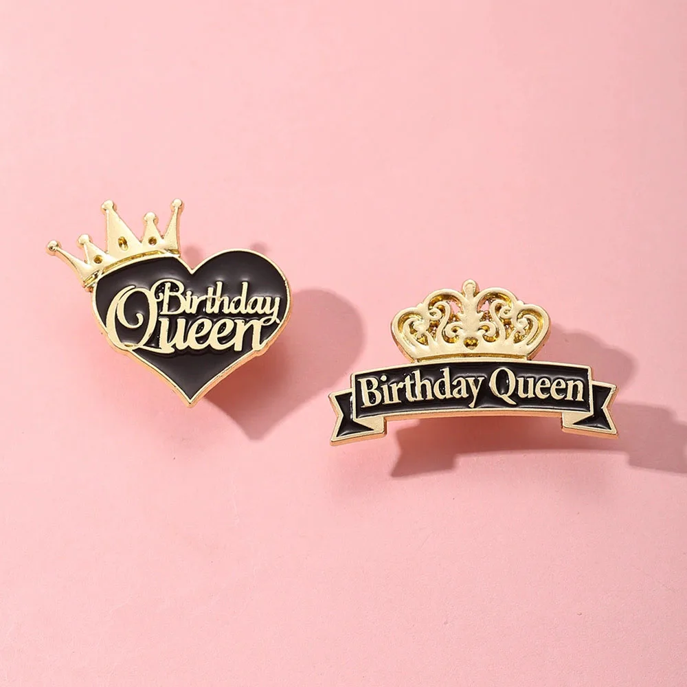 Birthday Party Brooch Happy Birthday Clothing Decoration Alloy Enamel Birthday Celebration Badge Backpack Jewelry Gift for Women