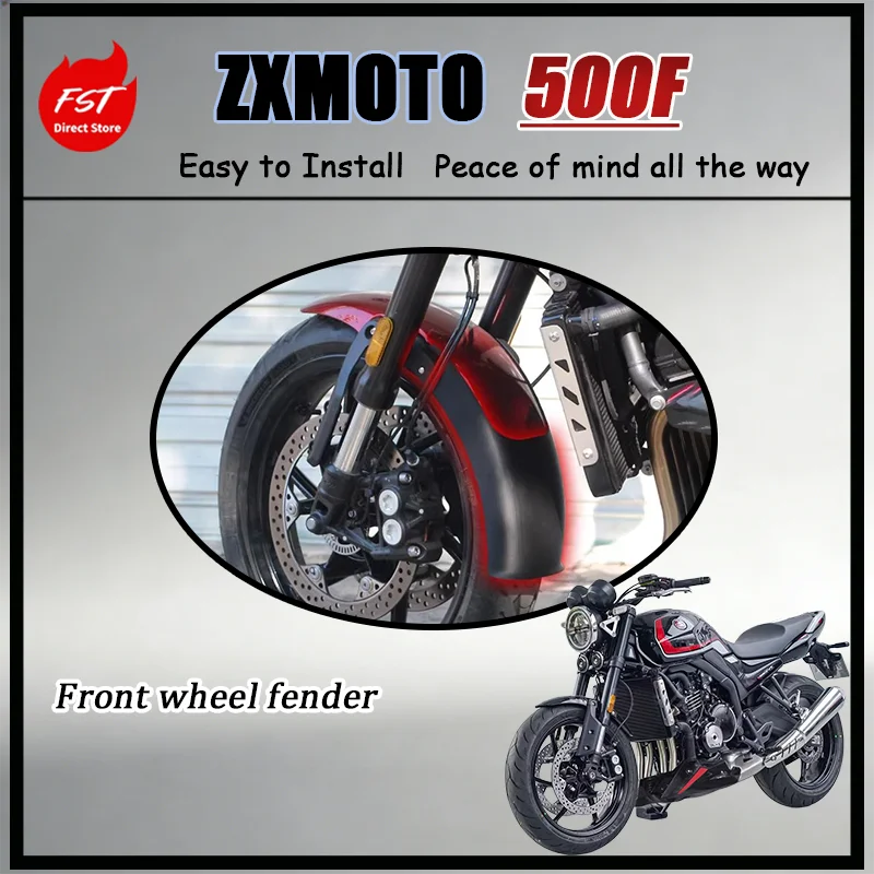For ZXMOTO 500F High Coverage Extended Front Mudguard Wider Anti-Splash Guard Anti-Mud Anti-Water Sand Proof Durable
