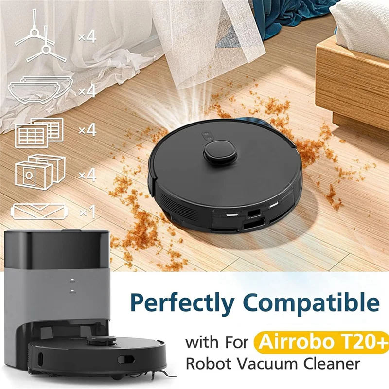 

ABUL-запасные части для робота-пылесоса Airrobo T20+, основная боковая щетка, фильтр Hepa, швабра, тканевые мешки для пыли