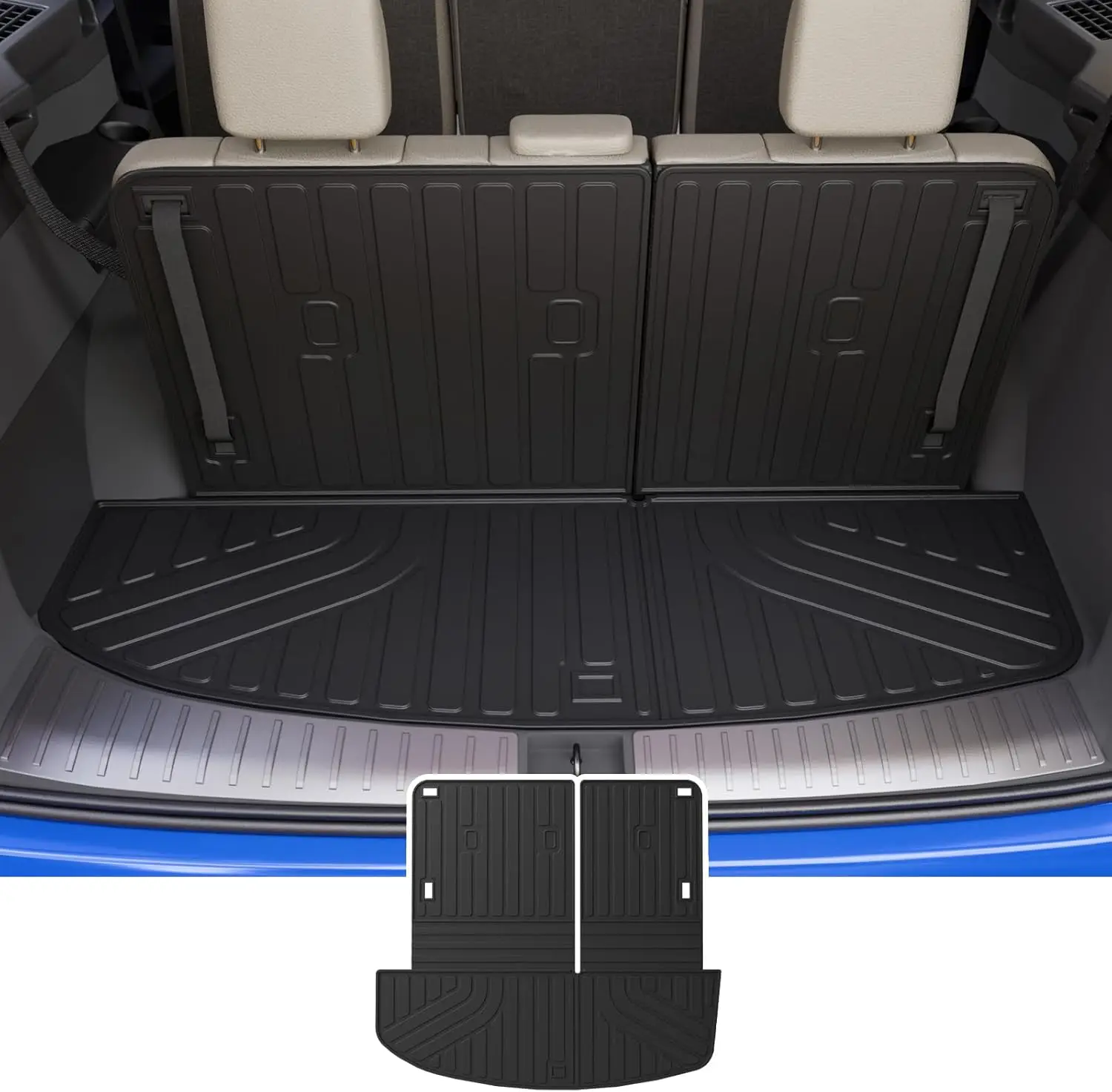 All-weather car trunk and back seat protection, TPE material, compatible with 2026 models, includes trunk mat with backrest mat
