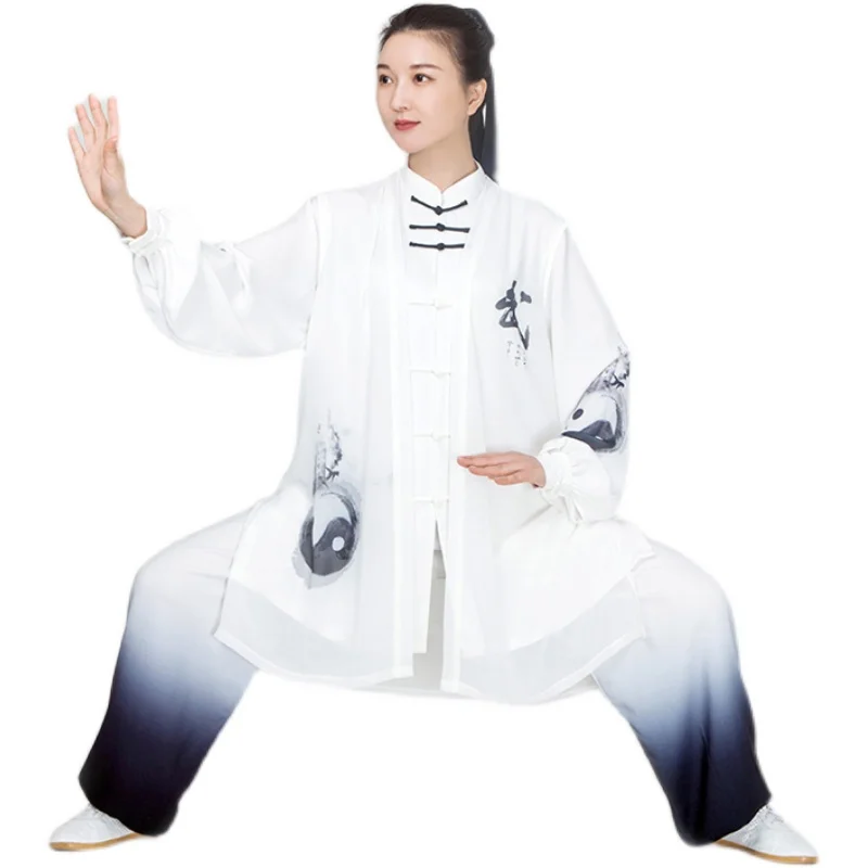 Women Cotton Tai Chi Suit Chinese Style Kung Fu Wushu Martial Arts Uniform Performance Jacket Pants Oriental Exercise Clothing