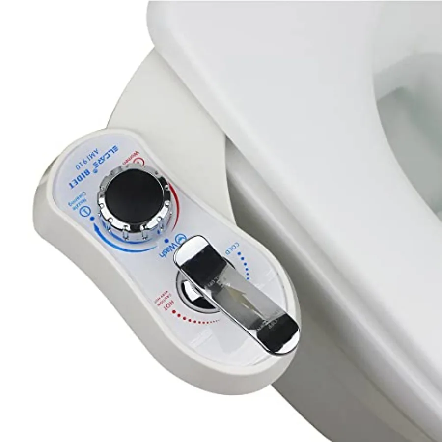 

Bidet AMI910 Hot and Cold Water Bidet Attachment for Toilet - Self Cleaning Dual Nozzles Frontal and Rear Wash - Non-Electric M