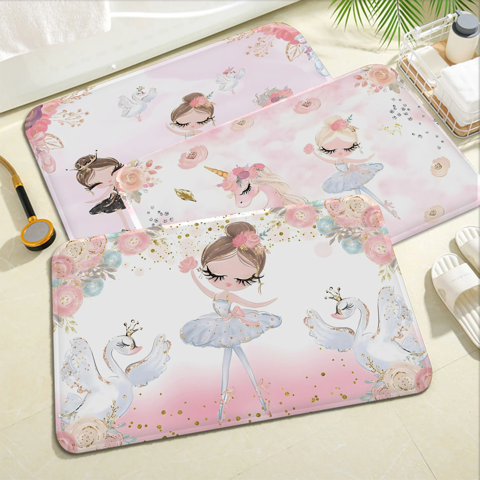 

Cute Ballet Girl Ballerina Fairy Floor Mat Bath Mat Nordic Style Home Doormat Bathroom-Toilet Mats Bedroom Welcome Doormat