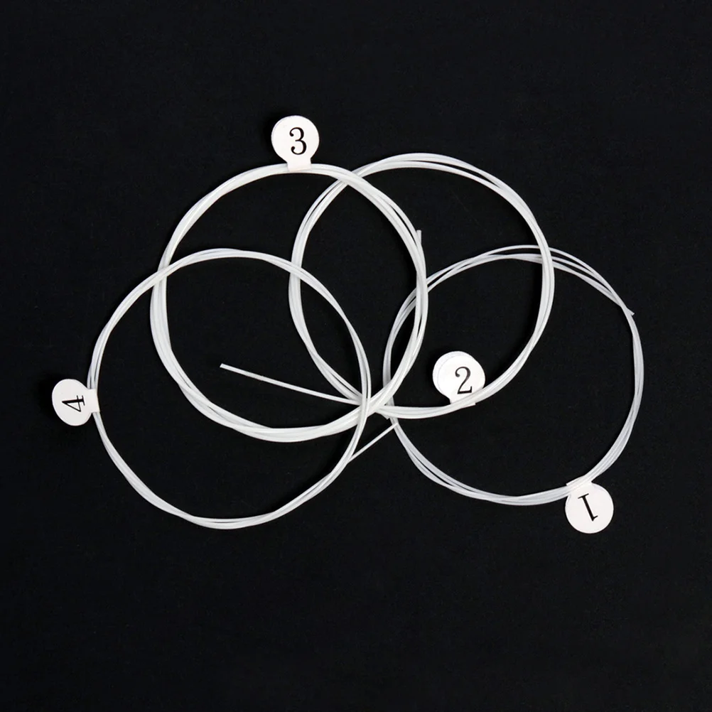 

4Pcs Ukulele Strings Sturdy Nylon Material Sustain Clear Tone Cost-Effective Replacement Ukulele String Nylon Strings