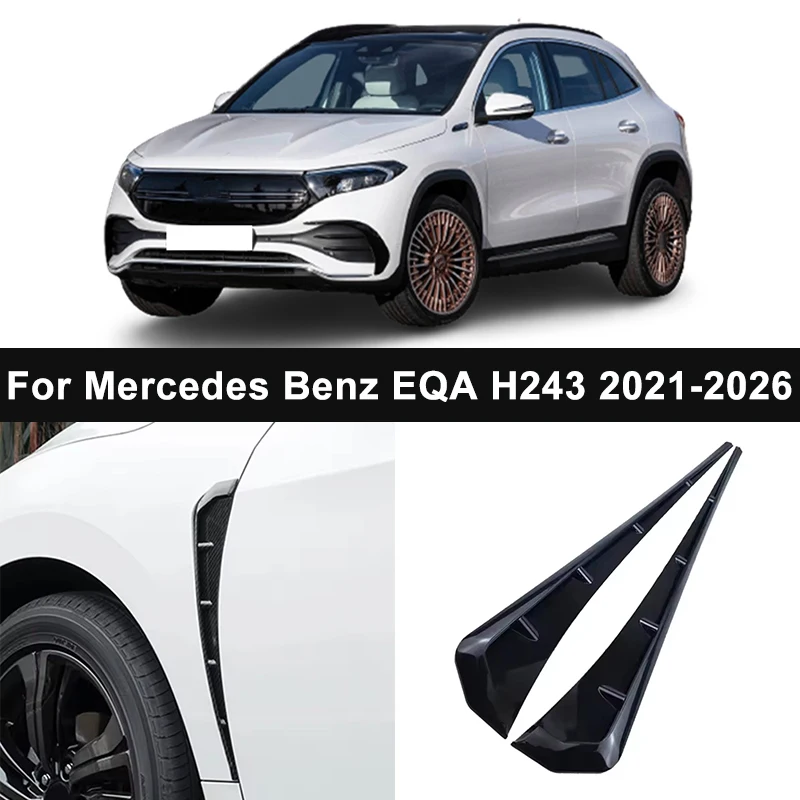 Fender Side Vents Air Wing Cover Trim 2Pcs TPU Decorative Stickers For Mercedes Benz EQA H243 2021-2026 Car Accessories