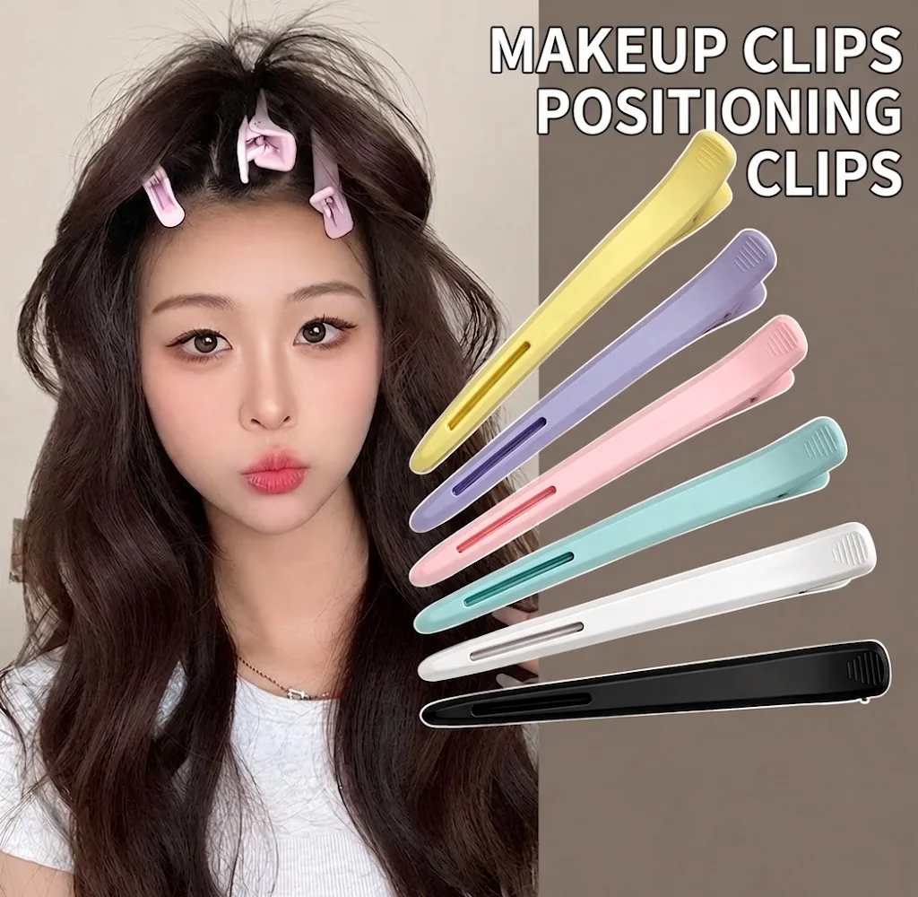 6PCS Professional Makeup Hair Clips No Crease Sectioning Alligator Barrette Hairpin Salon Hair Accessories Women Cosmetics