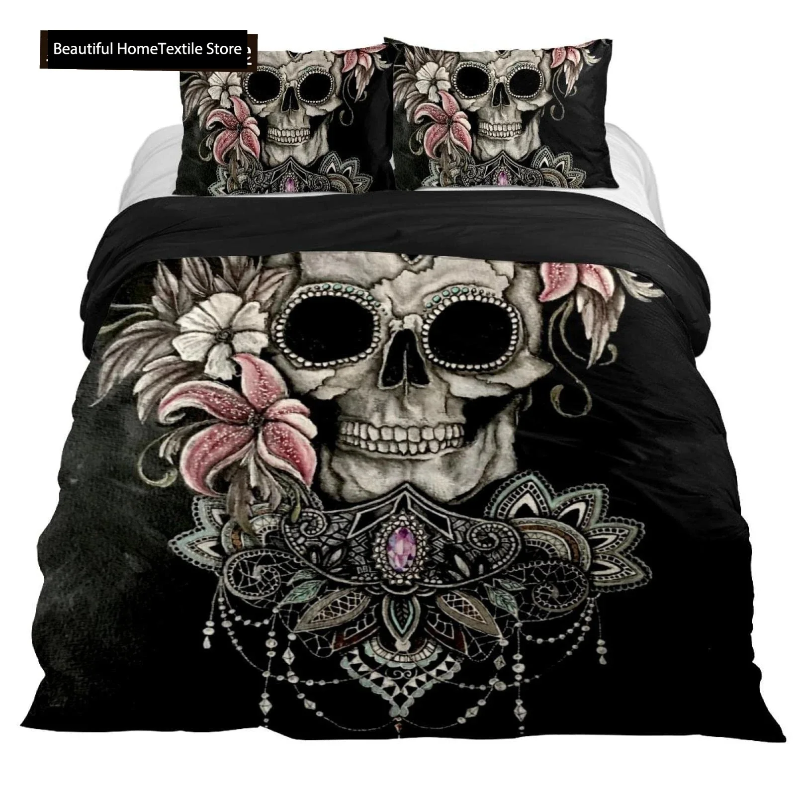 

Lucifer Morningstar Satanic Duvet Cover Set Satanic Bedding Set Full Size Queen Size,gothic Skull Bedspreads Comforter Cover Set