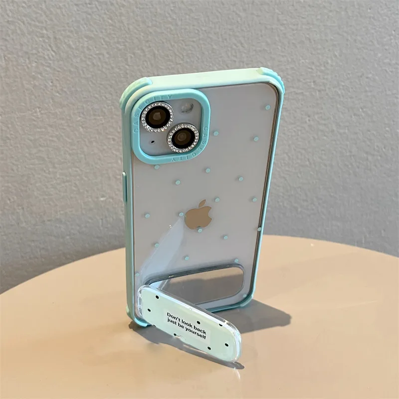 Soporte de espejo de moda para teléfono móvil, accesorio plegable Invisible de lunares encantadores, soporte Universal