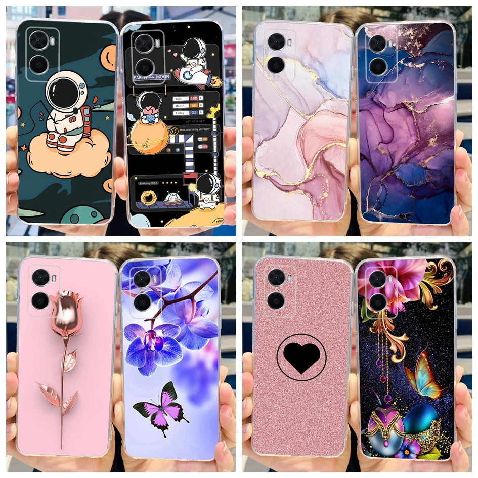 For OPPO A76 4G Case CPH2375 Funda Luxury Marble Flower Soft Silicone Phone Back Cover For OPPO A36 A96 CPH2333 A 36 A 76 Bumper