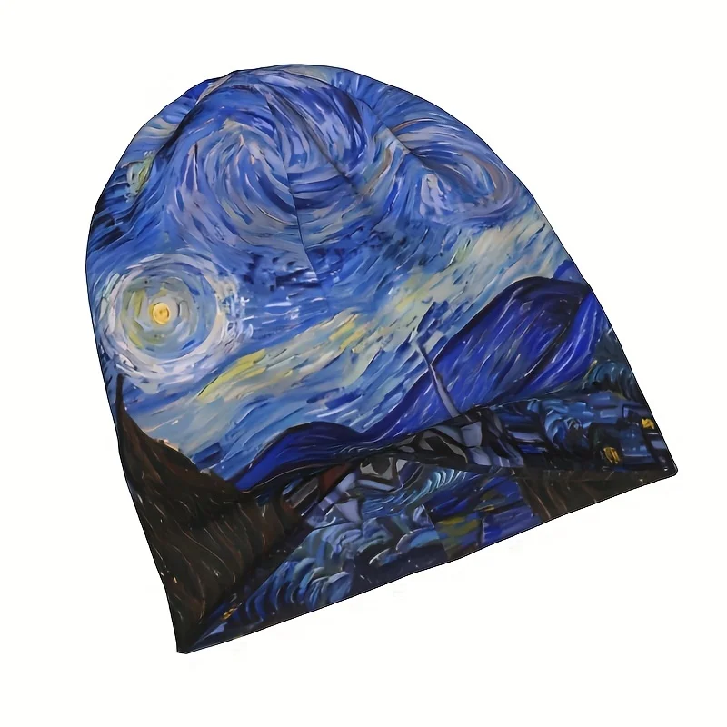 Hat The Starry Night By Vincent Van Gogh Autumn Spring Caps For Men Women Oil Painting Art Skullies Beanies Ski Caps Cotton Bonn