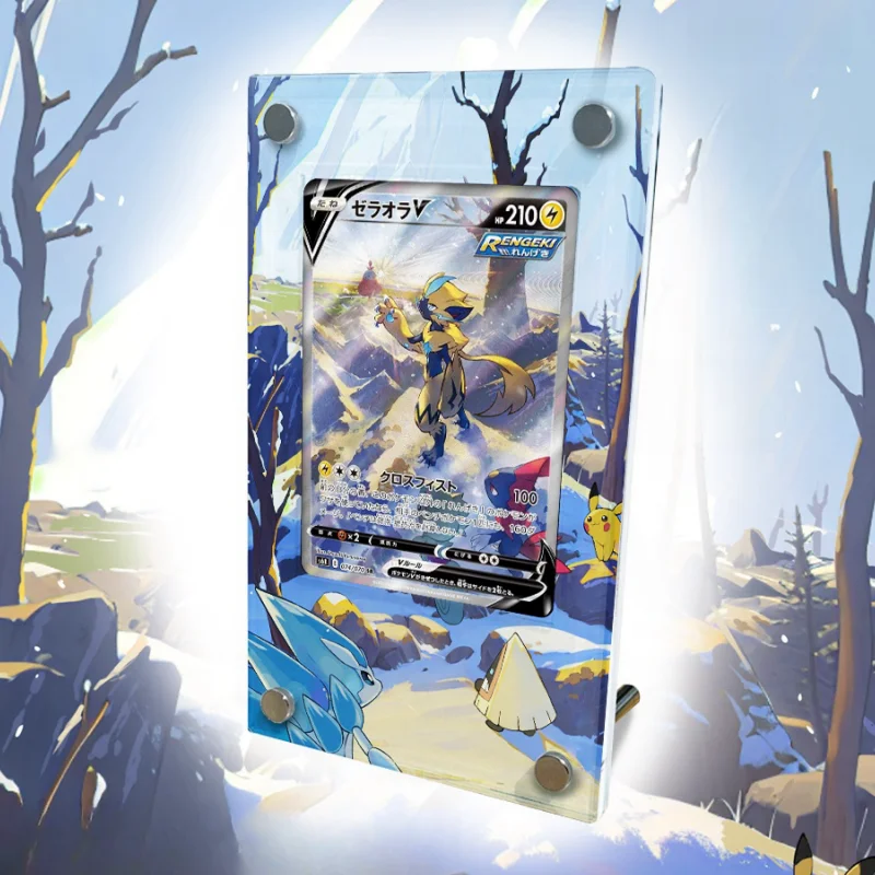 Pokemon Card Brick PTCG ZeraoraV Anime Game Protective Case Self Made Extended Picture Acrylic ACG Toy Gift Does No Include Card