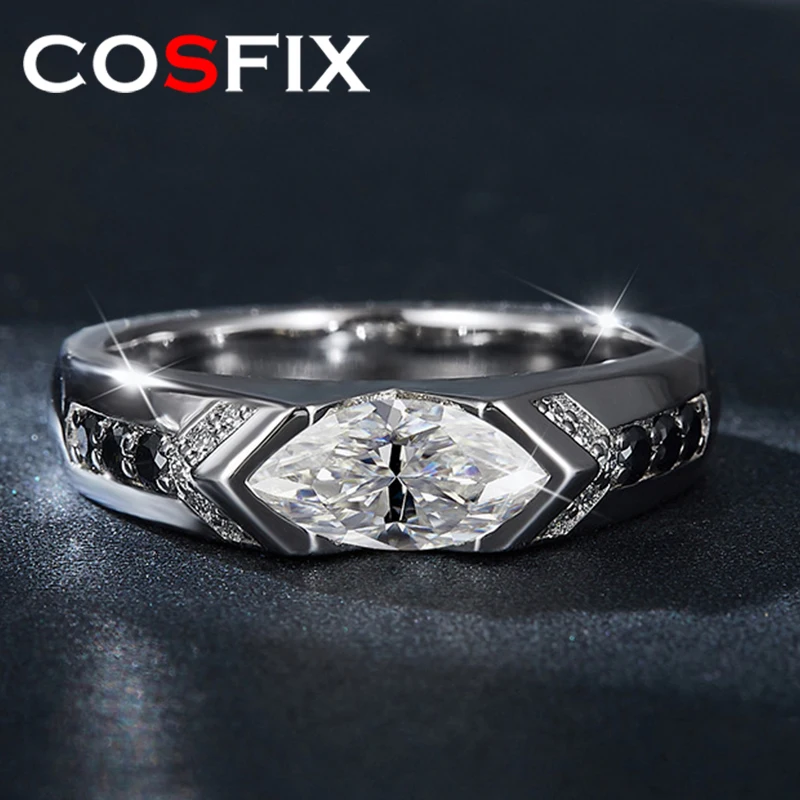 COSFIX D Color Oval Cut Moissanite Women/Men Ring 1ct Moissanite Rings for Couple Luxury Masquise Women/MenMoissanite Rings