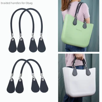 2024 אובג פו פו ארוגים חבל עור קלוע ידיות רצועה עבור o תיק אביזרים תיק נשים