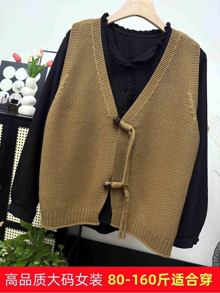 

High Quality Autumn and Winter Button Up Cotton Knitted Vest for Women's New Shoulder Vest for External Wear