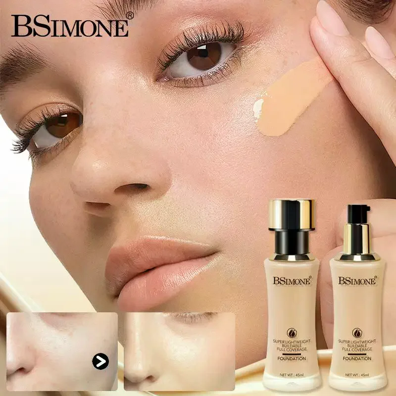 BSIMONE リキッドファンデーションフェイスベースメイクアップ防水フェイスコレクター保湿剤フェイスコンシーラー化粧品 6 色