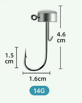 Fishing NED Jig Head Hook Strong Anti Falling Off Auxiliary Stand Hooks Mandarin Fish Lead T Tail Worm Fishhook Lot 10 Pieces