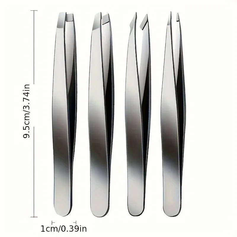 1/4pcs Professional Tweezers Set - Perfect For Eyebrow Hair Removal, Splinter & Ingrown Hair Removal & For Men & Women