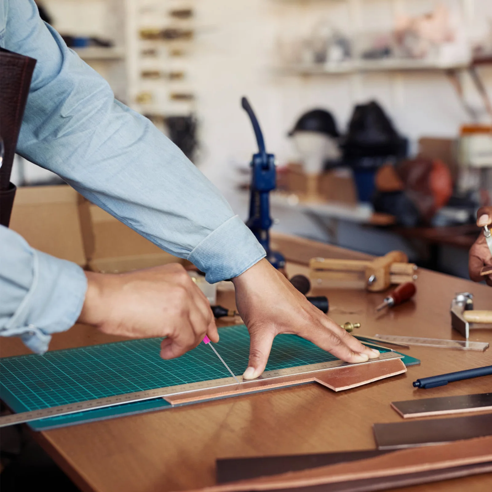 

50pcs Punching Awl Tool For Sewing Craft Hole Punching Durable Handmade Embroidery Needlework Device Slotted Tip Sewing