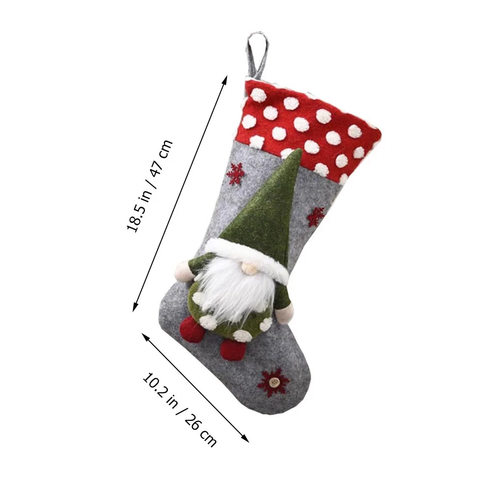 

1Pcs Christmas Gift Bag Sock Pendant for Treats and Presents Holiday Party Favor Decor Christmas Candy Bag Hanging Sock Pendant