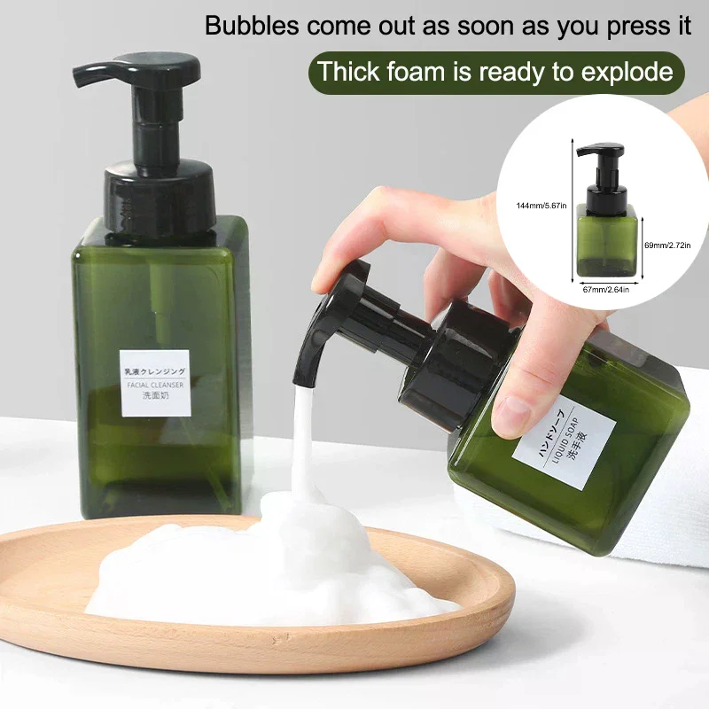 For Foaming Facial Cleanser, Hand Soap, Shampoo, Shower Gel, Soap Bottle  Refillable Bottles  Hand Foaming Dispenser Bottle